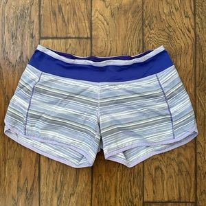 Lululemon Purple & White Striped Athletic Shorts
